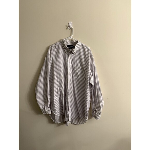 Ralph Lauren Golf Tilden Button Down Shirt Mens 2XL Purple Striped Cotton - Picture 1 of 8